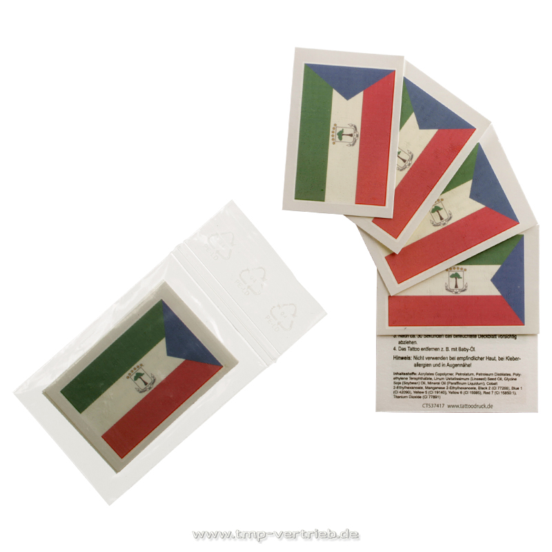 Equatorial Guinea fan tattoo 5pcs pack