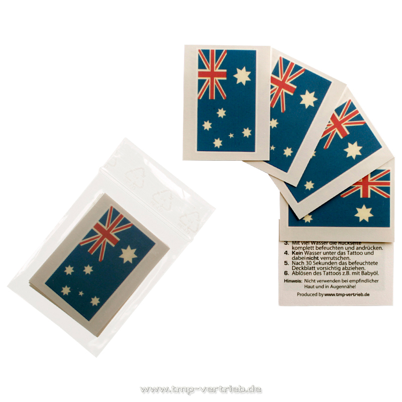 Australia fan tattoo 5pcs pack