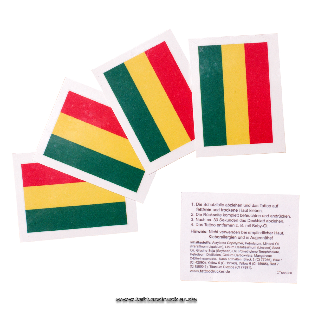 Bolivia fan tattoo 5pcs pack