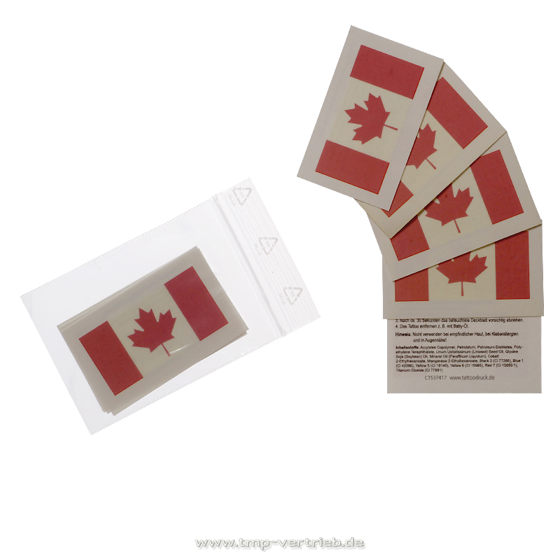 Kanada Fan Tattoo 5er Pack