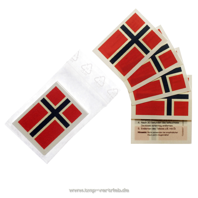 Norwegen Fan Tattoo 100er Pack